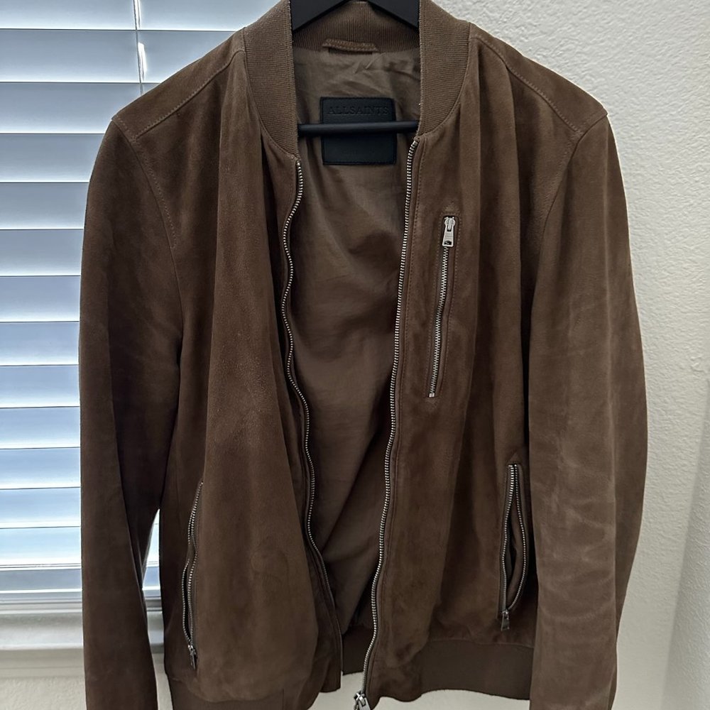 Allsaints Suede Bomber Jacket